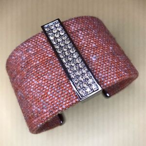 Swarovski crystal tweed cuff bracelet